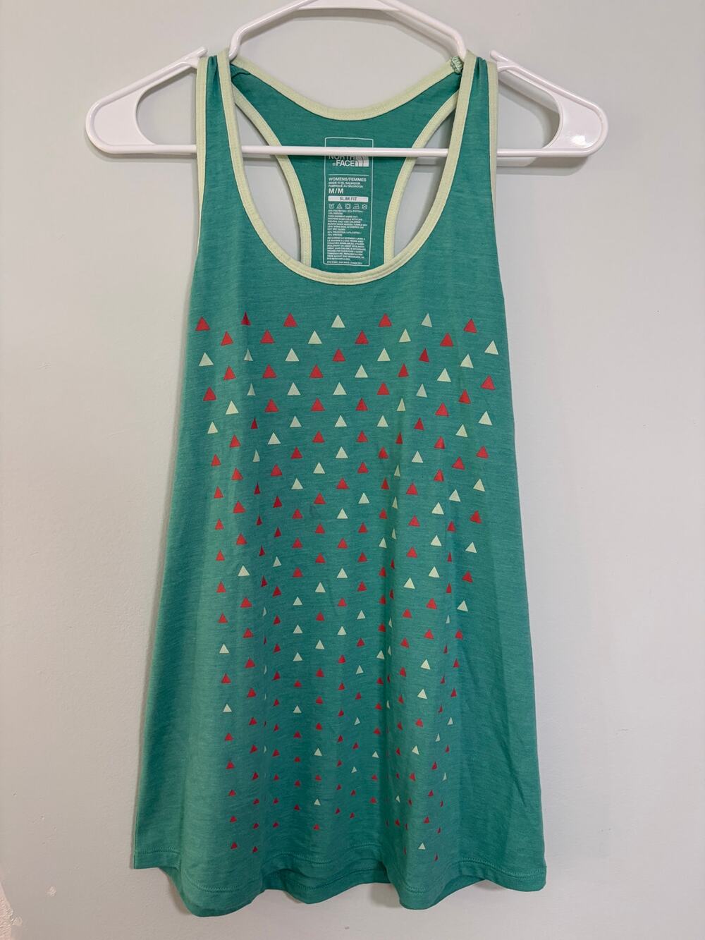 The North Face Graphic Racerback Tank Top Women's Medium Green Slim Fit